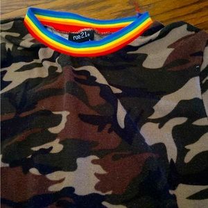 Retro camo with rainbow accent